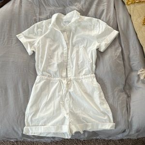 White Shorts Utility Romper